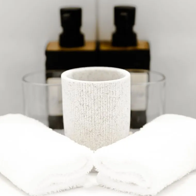 Amenities and rolled towels