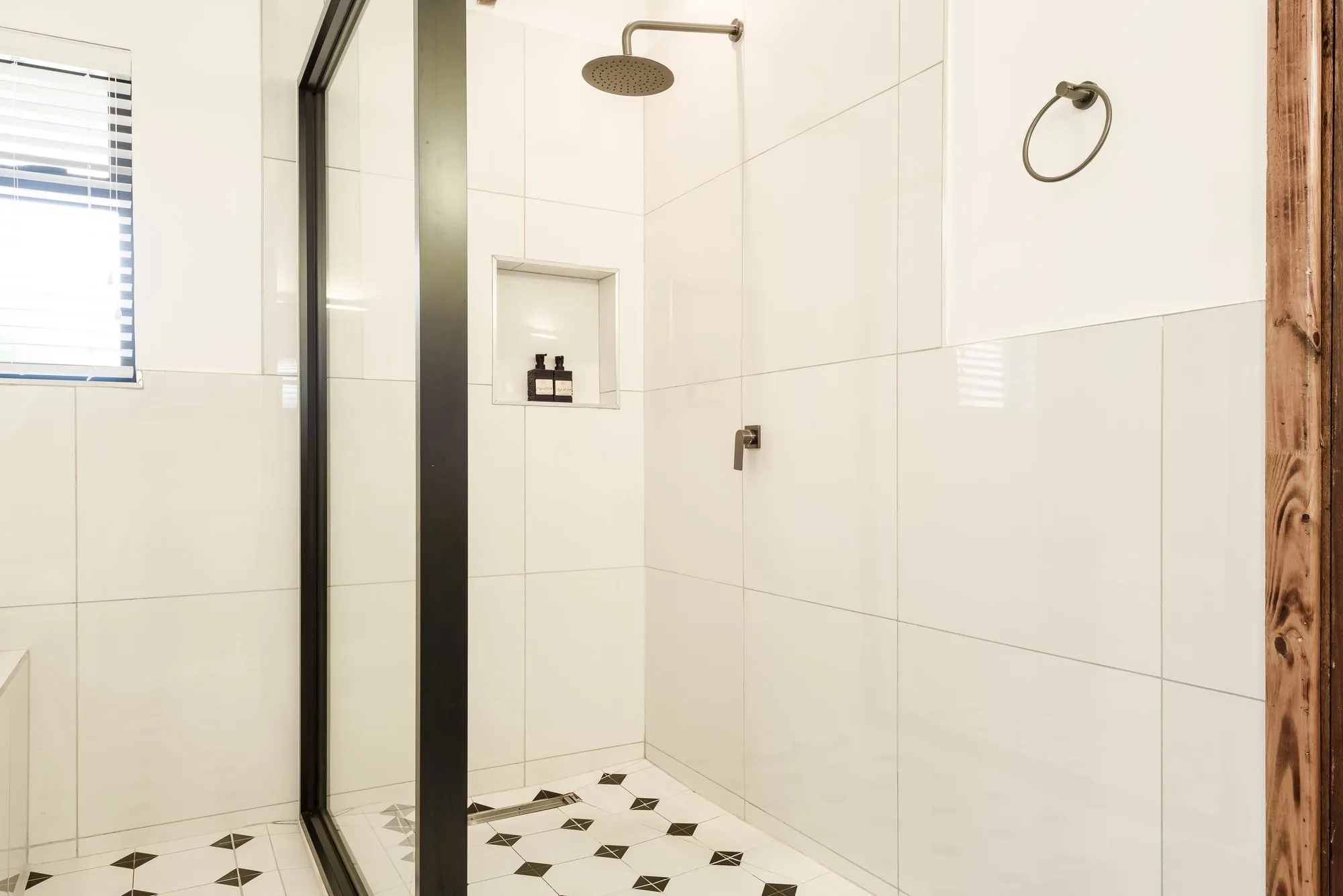 The large walk-in shower