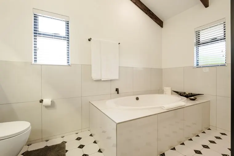 The bath and the window blinds